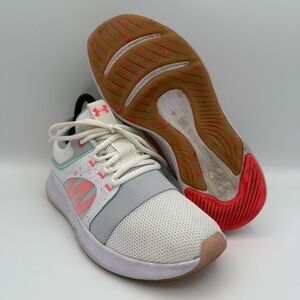 Women’s Under Armour Charged Breathe Bliss White Pink Athletic Shoes Size‎ 8